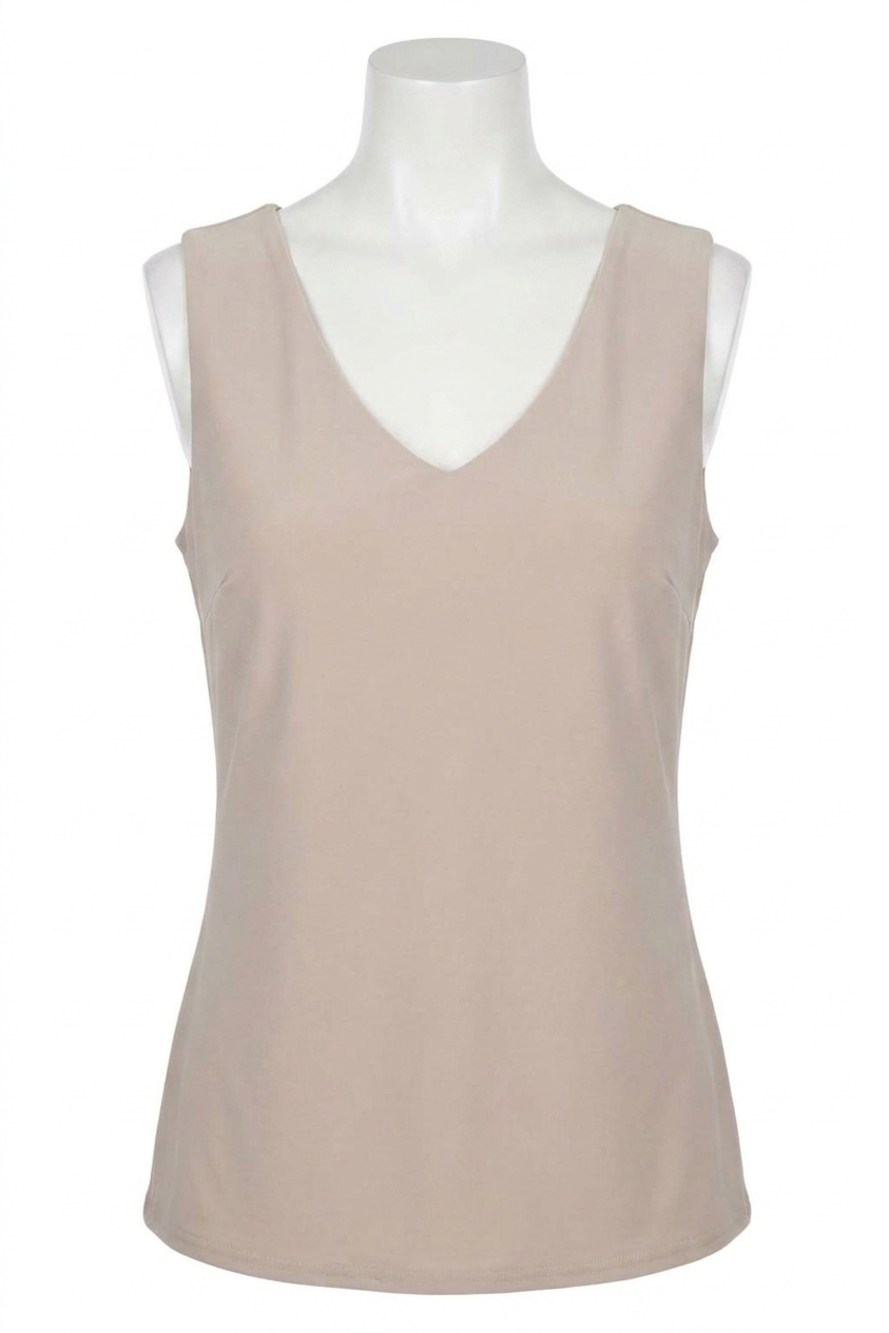 NEW JOSEPH RIBKOFF casual v-neck sleeveless camisole in dune